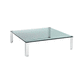 moderner Couchtisch / Glas / Gestell aus Aluminium / rechteckig