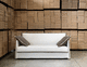modernes Sofa / Stoff / weiß / Zweisitzer