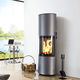 Holz-Kaminofen / modern / Metall / schwenkbar