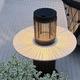 Tischlampe / Kordel / Teakholz / modern