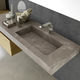 Wand-Waschbecken / Keramik / mit integrierter Waschtischplatte / rechteckig