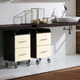 moderner Badezimmer-Schrank / Holz / mit Schublade / auf Rollen