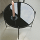 moderner Beistelltisch / Glas / Gestell aus Eisen / rund