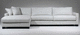 Ecksofa / modern / Stoff / grau