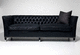 klassisches Sofa / Leder / schwarz / 3 Plätze