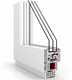 Flügelfenster / PVC / mit Dreifachverglasung / wärmeisoliert