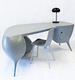 Schreibtisch / organisches Design / Glasfaser
