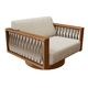 moderner Sessel / Stoff / Holz / Contract