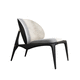 moderner Kaminsessel / Stoff / Leder / Esche