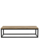 moderner Couchtisch / Holz / aus lackiertem Stahl / rechteckig