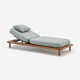 moderne Sonnenliege / Stoff / Aluminium / Iroko