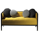 modernes Sofa / für Wohnzimmer / Samt / gelb