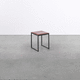 moderner Hocker / Leder / Gestell aus Stahl / mit Kufengestell
