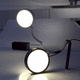 Tischlampe / Stahl / Glas / modern