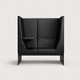 hohe Polsterbank / modern / Stoff / Leder