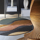 moderner Teppich / Motiv / Wolle / rund