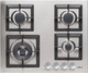 Gaskochfeld / 4 Kochstellen / Einbau / mit Drehknöpfen