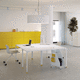 Schreibtisch für Open Space / bodenstehend / modern / Metall