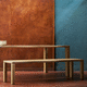 moderne Bank / Eiche / Buche / gebeiztes Holz