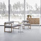 modernes Sofa / Stoff / mit abnehmbarem Kissen / mit Kufengestell