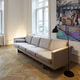 modernes Sofa / Stoff / Leder / grau