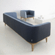 modernes Sofa / Stoff / Leder / mit Armlehnen