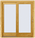 Glasschiebetür / Holz / mit Doppelverglasung
