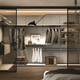 Begehbarer Kleiderschrank / Modul / modern / Rauchglas / gebürstetes Metall