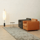 moderner Sessel / Leder / Stoff / mit abnehmbarem Bezug