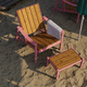 moderner Couchtisch / Holz / Gestell aus galvanisiertem Stahl / rechteckig