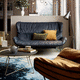 modernes Sofa / für Außenbereich / Stoff / Leder