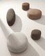 modernes Sitzkissen / Stoff / rund / oval