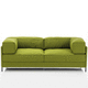 Ecksofa / modern / grau / grün