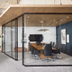 abnehmbares Trennwandsystem / modular / mit Glasfront / Aluminium