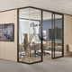 modulares Trennwandsystem / mit Glasfront / voll / Holz
