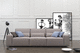 modernes Sofa / Stoff / beige / 3 Plätze