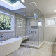 begehbare Dusche / Glas / Schiebe / rechteckig