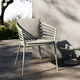 moderner Esszimmerstuhl / für Außenbereich / Aluminium / Stoff
