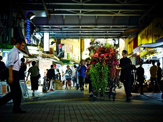 der Stall erscheint nachts scheinbar ohne Ursprung oder Grund