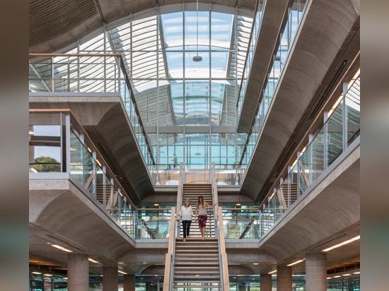 Fördern Sie + die Partnerpaare, die Beton mit Glas für neues Buenos- AiresRathaus kurven