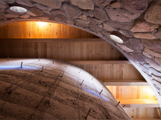 Die Höhle ist eine Rammenerde und ein Steinlandhaus in einer Mexiko-Tiererhaltungsanlage