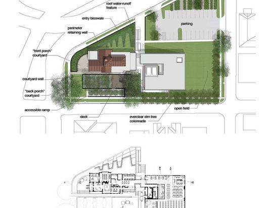 Aufstellungsort-/Fußboden-Plan (Zeichnung ©: Spackman, Mossop+Michaels/Eskew+Dumez+Ripple)