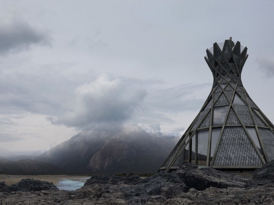 Unglaubliches Tipi-förmiges ORKA-Haus wird von 24 verschachtelnden Strahlen gemacht