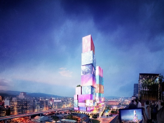 MVRDV stellt sich Schirm-bedeckte Türme als Times Square von Taipeh vor