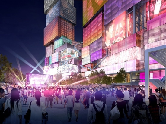 MVRDV stellt sich Schirm-bedeckte Türme als Times Square von Taipeh vor