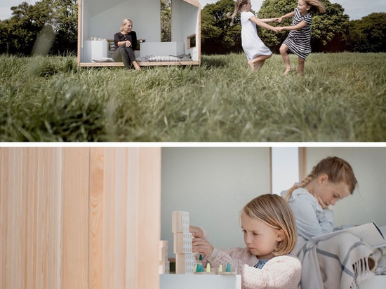 Dieses Outdoor-Spielhaus für Kinder wurde von modernem skandinavischem Kabinendesign inspiriert