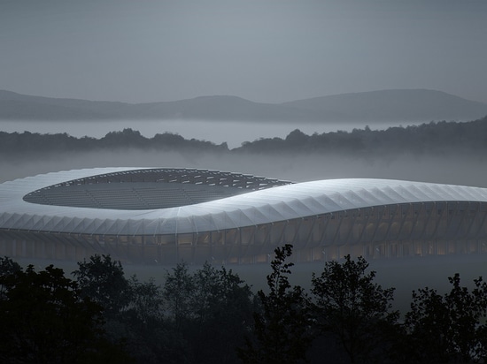 Zaha Hadid Architects' Vollholz-Fußballstadion in Stroud erhält die Genehmigung des Stadtrates