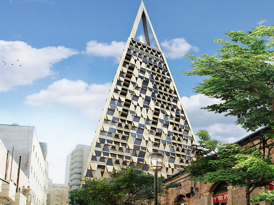 Daniel Libeskind, zum des hochfliegenden Pyramidewolkenkratzers in Jerusalem zu errichten