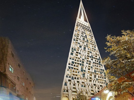 Daniel Libeskind, zum des hochfliegenden Pyramidewolkenkratzers in Jerusalem zu errichten