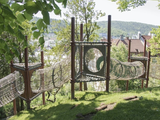 Kletterpfad im Nygårdsparken, Bergen, Norwegen